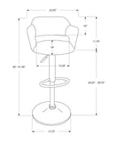 24 " Gray And Silver Metal Low Back Bar Height Bar Chair - Homeroots