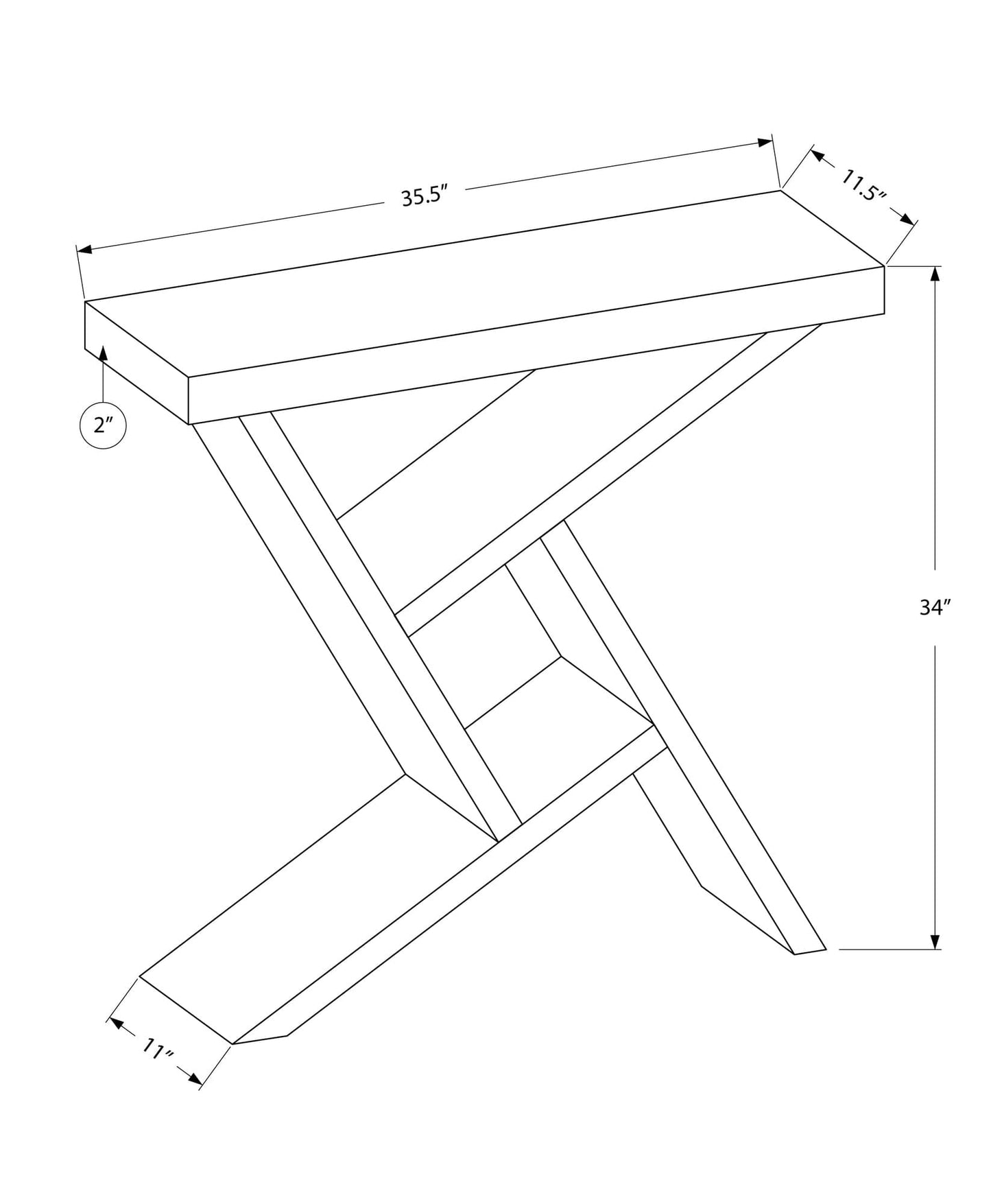 36" Gray and White Abstract Console Table With Shelves - Homeroots - Flyclothing LLC