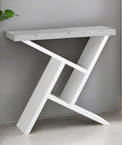 36" Gray and White Abstract Console Table With Shelves - Homeroots