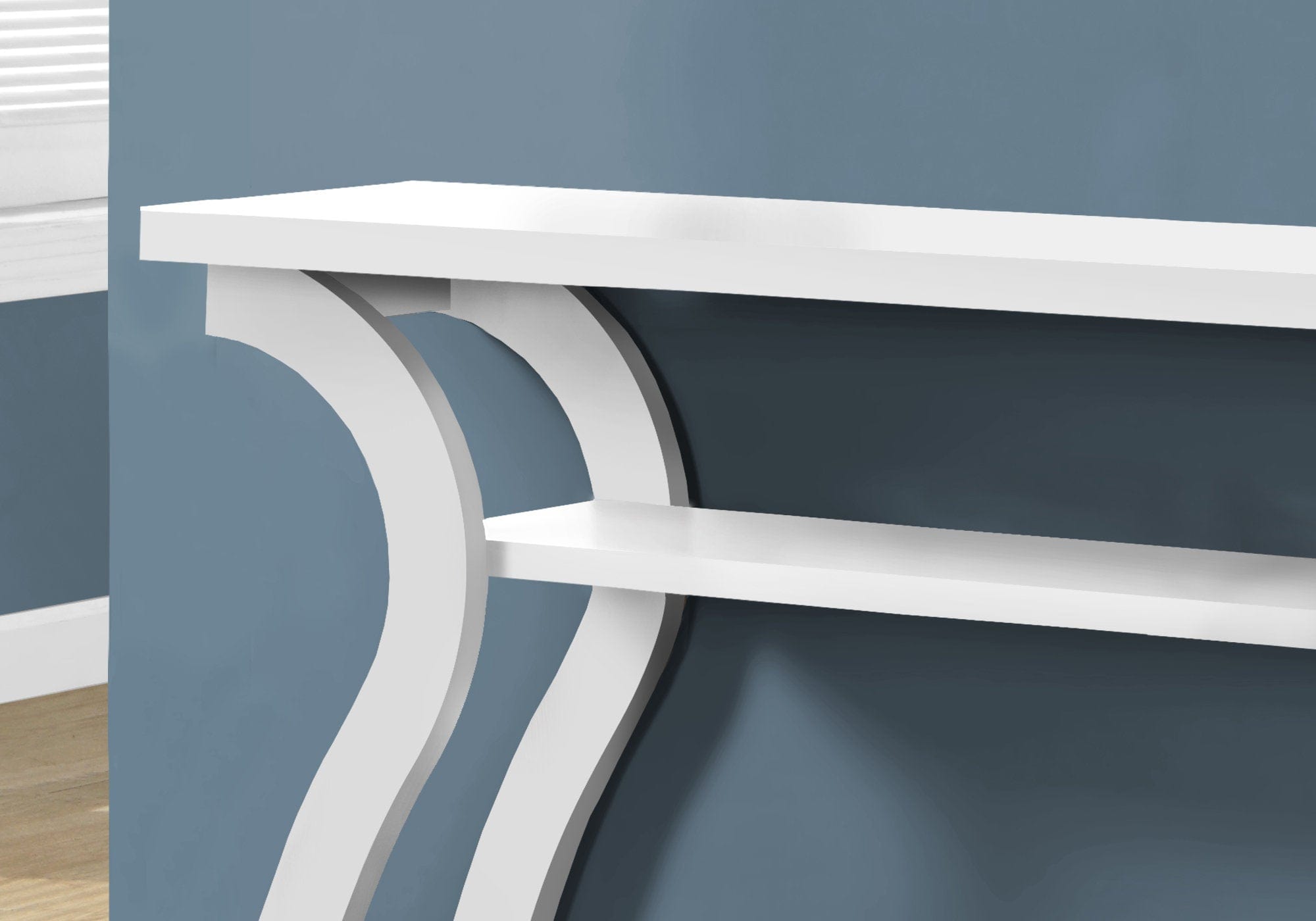 47" White Floor Shelf Console Table With Shelves - Homeroots - Flyclothing LLC
