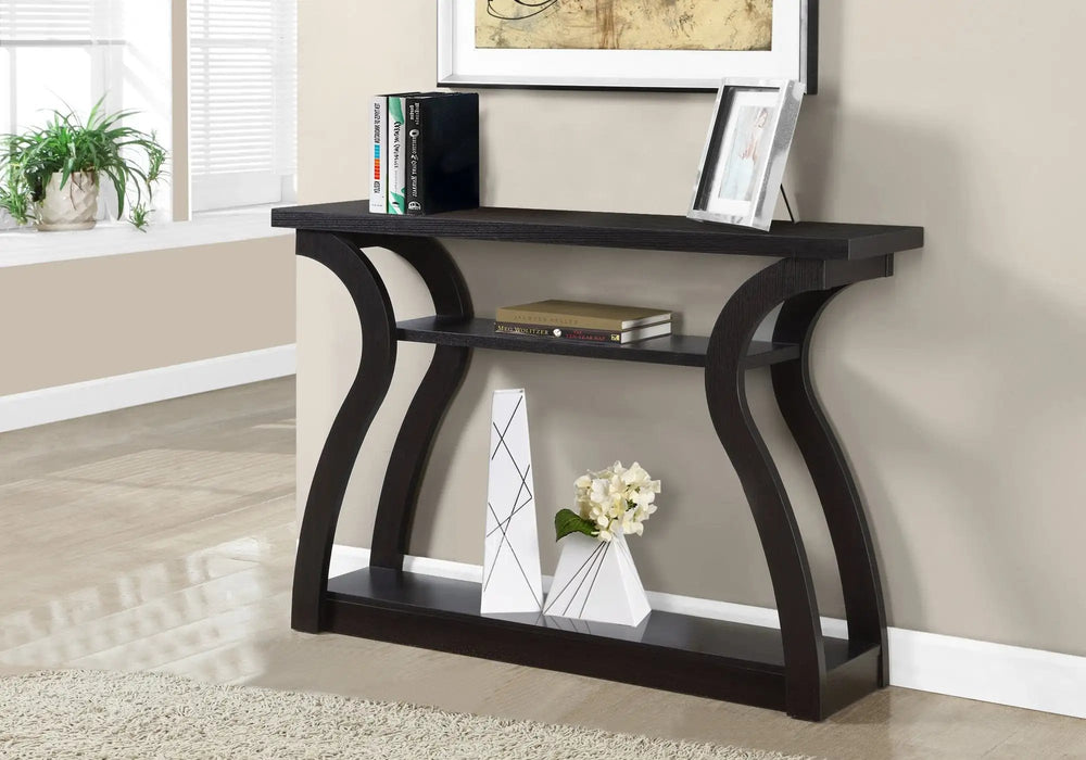 47" Espresso Floor Shelf Console Table With Storage - Homeroots - Flyclothing LLC