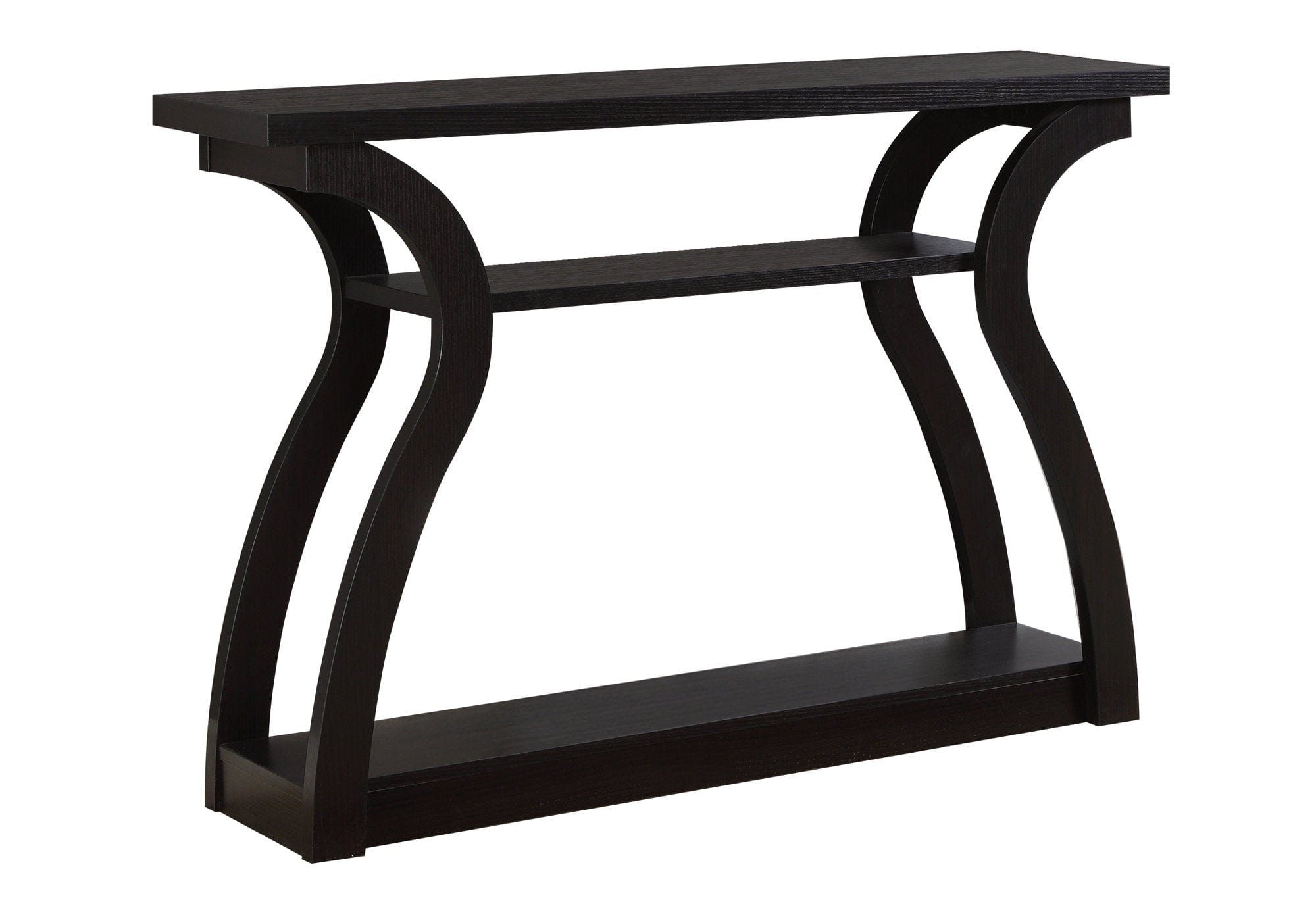 47" Espresso Floor Shelf Console Table With Storage - Homeroots