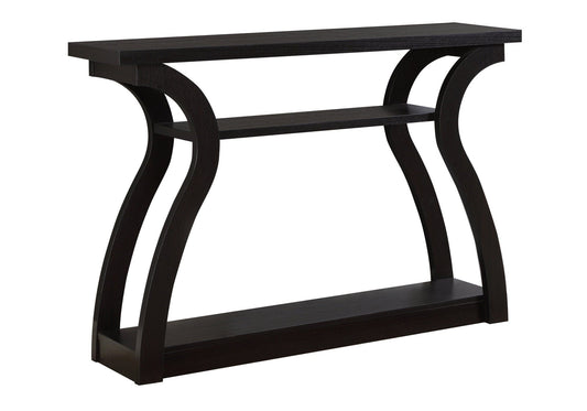 47" Espresso Floor Shelf Console Table With Storage - Homeroots