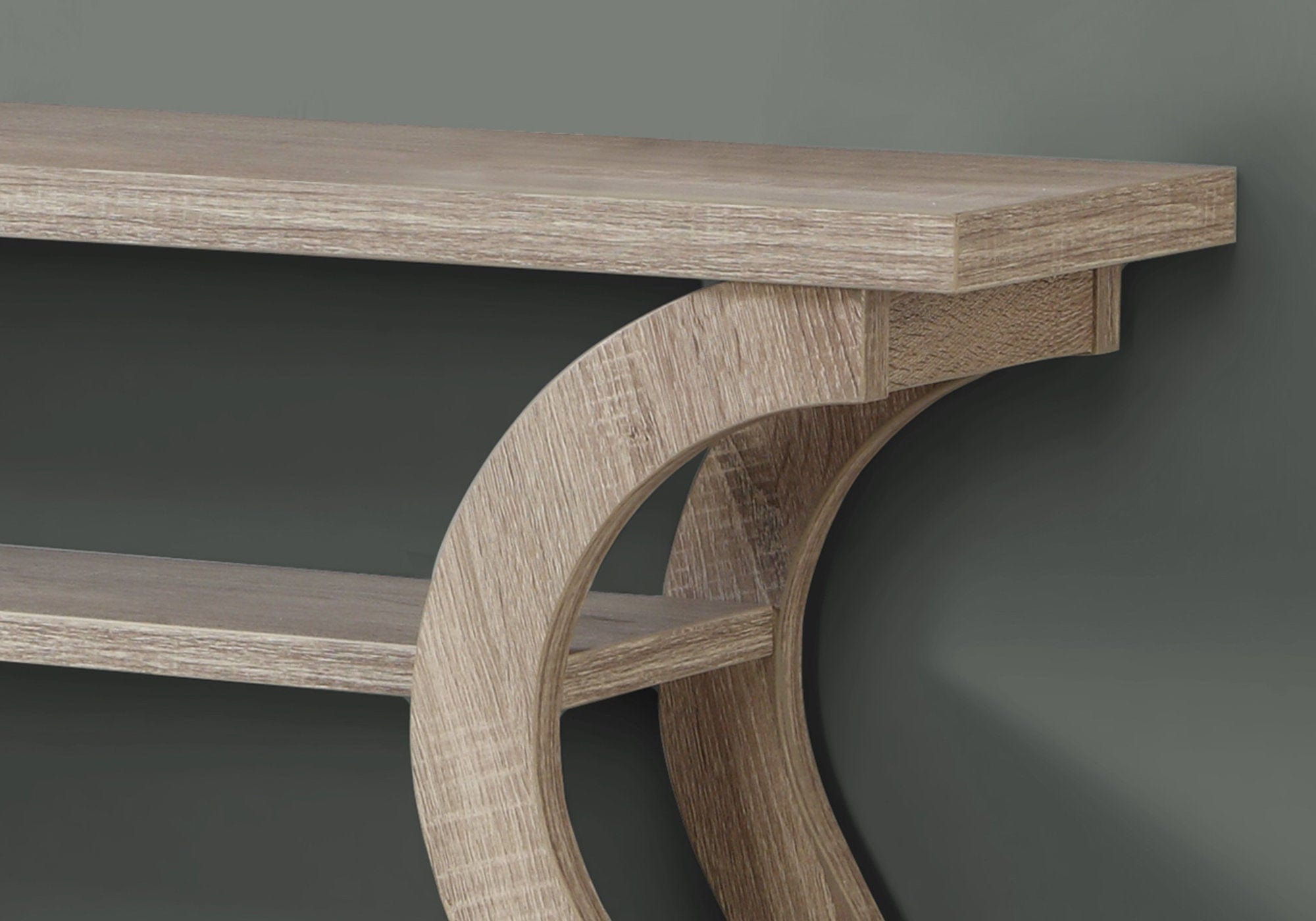 47" Taupe Floor Shelf Console Table With Storage - Homeroots - Flyclothing LLC
