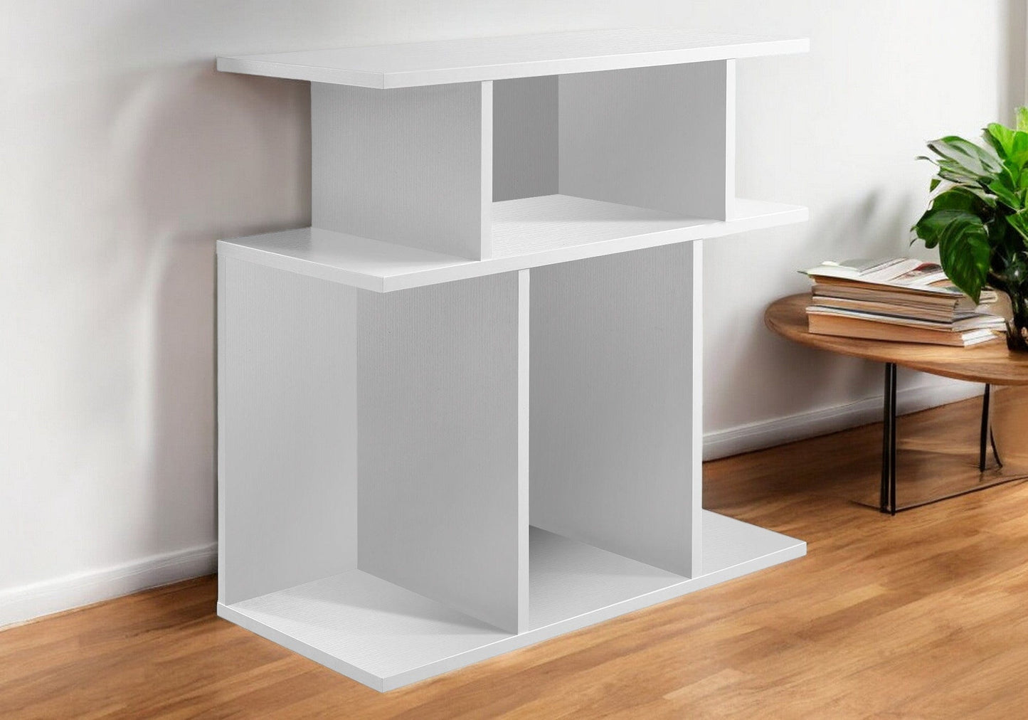 24" White Wood End Table With 6 - Homeroots - Flyclothing LLC