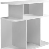 24" White Wood End Table With 6 - Homeroots