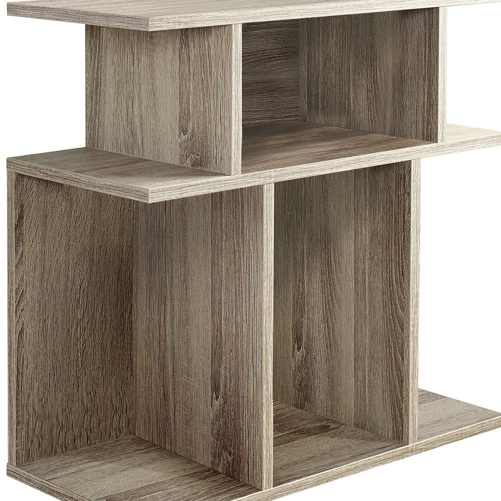 24" Deep Taupe End Table With 6 - Homeroots - Flyclothing LLC
