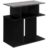 24" Black And Gray Wood End Table With 6 - Homeroots