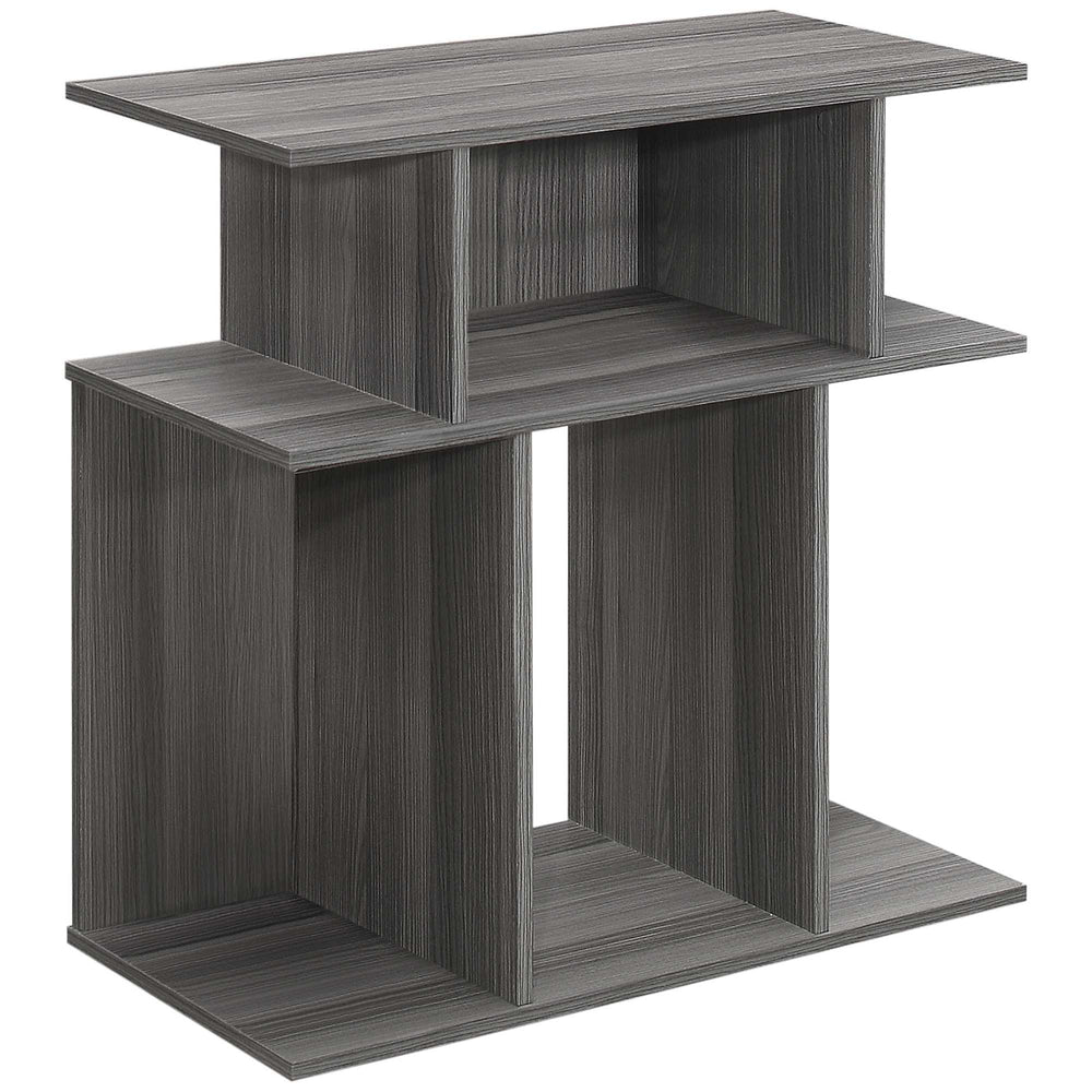 24" Gray Wood End Table With 6 - Homeroots