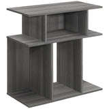24" Gray Wood End Table With 6 - Homeroots