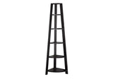 71" Espresso Wood Five Tier Corner Bookcase - Homeroots