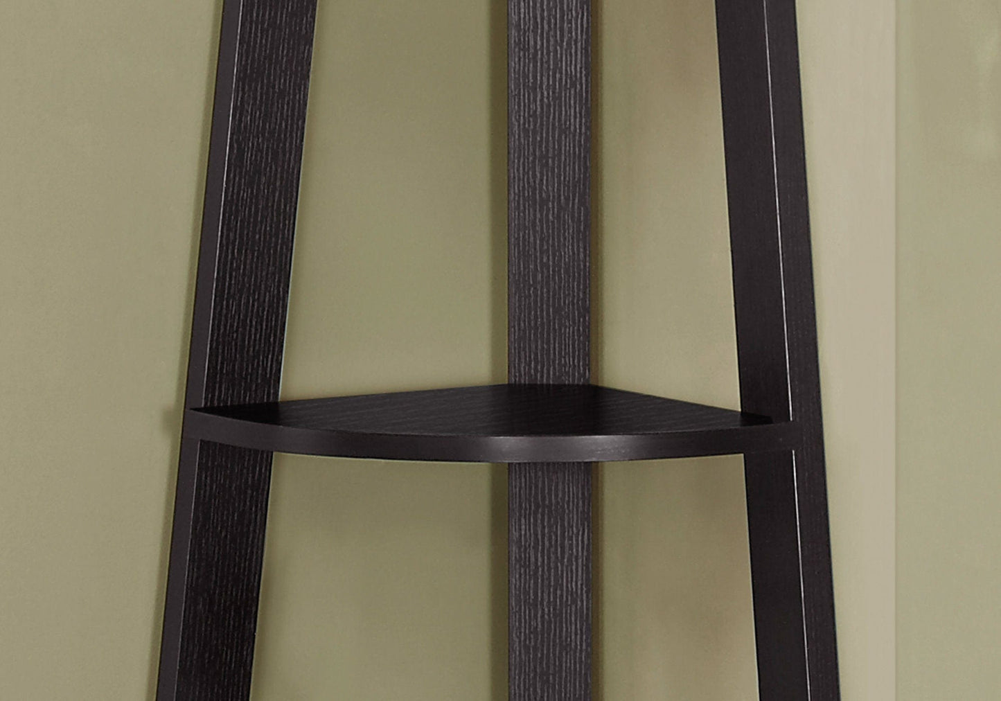 71" Espresso Wood Five Tier Corner Bookcase - Homeroots - Flyclothing LLC