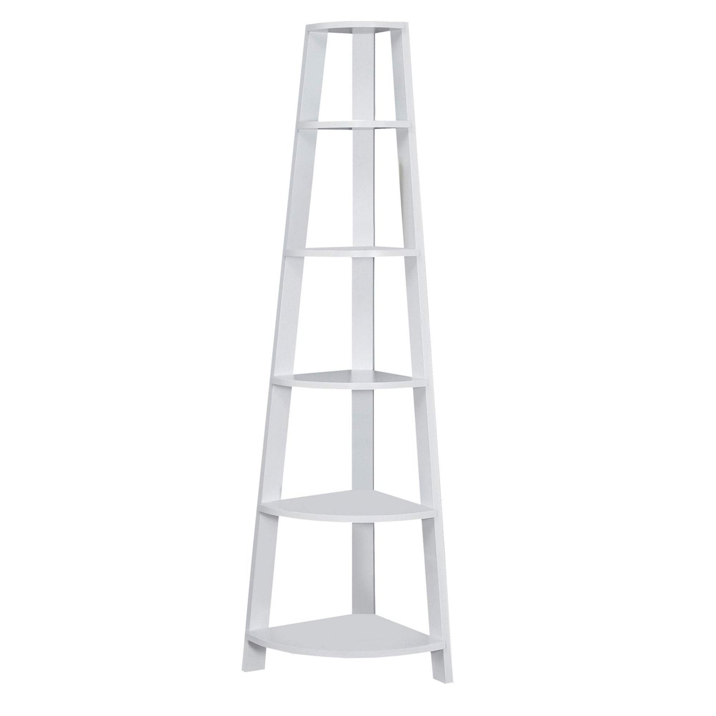 71" White Wood Corner Bookcase - Homeroots - Flyclothing LLC