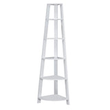 71" White Wood Corner Bookcase - Homeroots - Flyclothing LLC