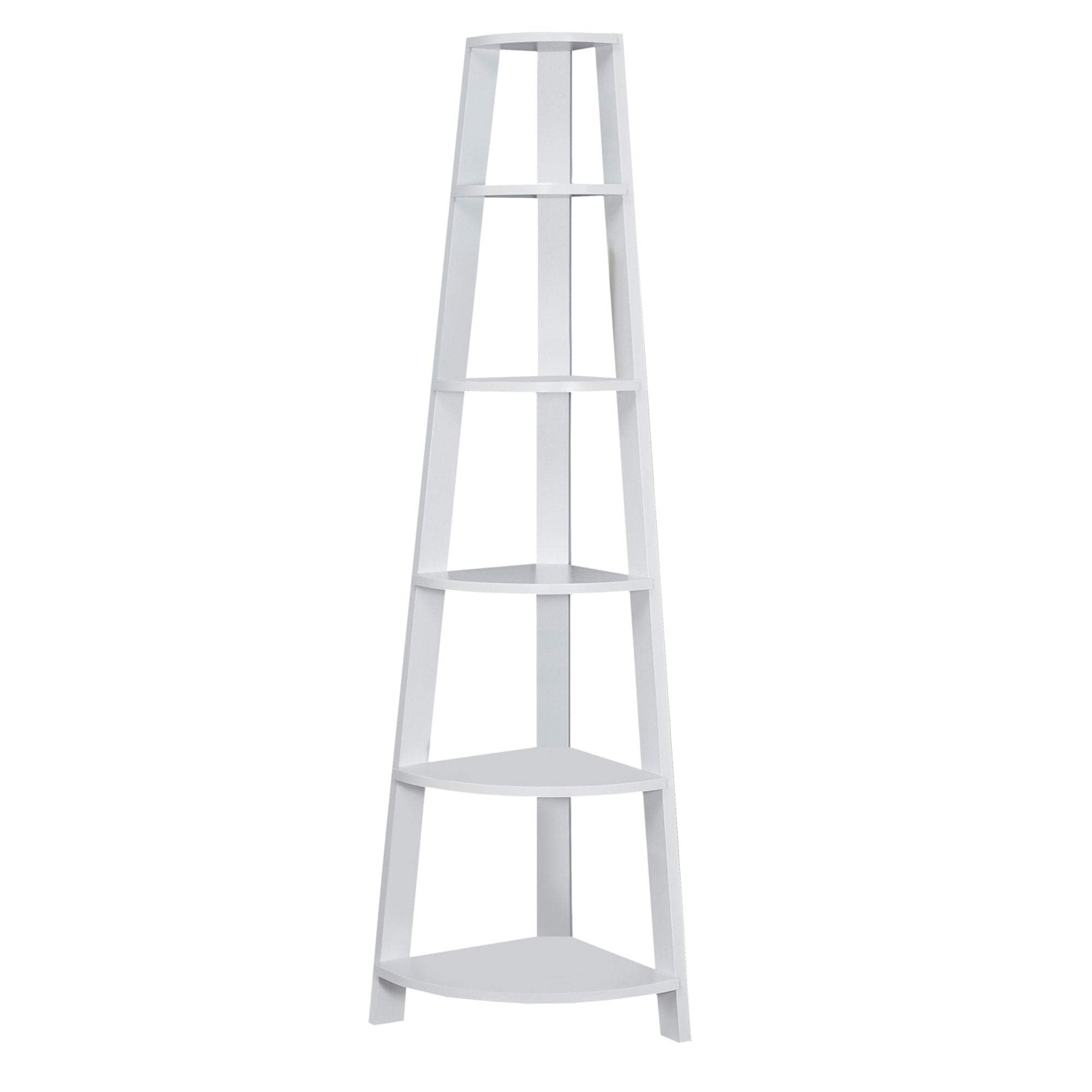 71" White Wood Corner Bookcase - Homeroots - Flyclothing LLC