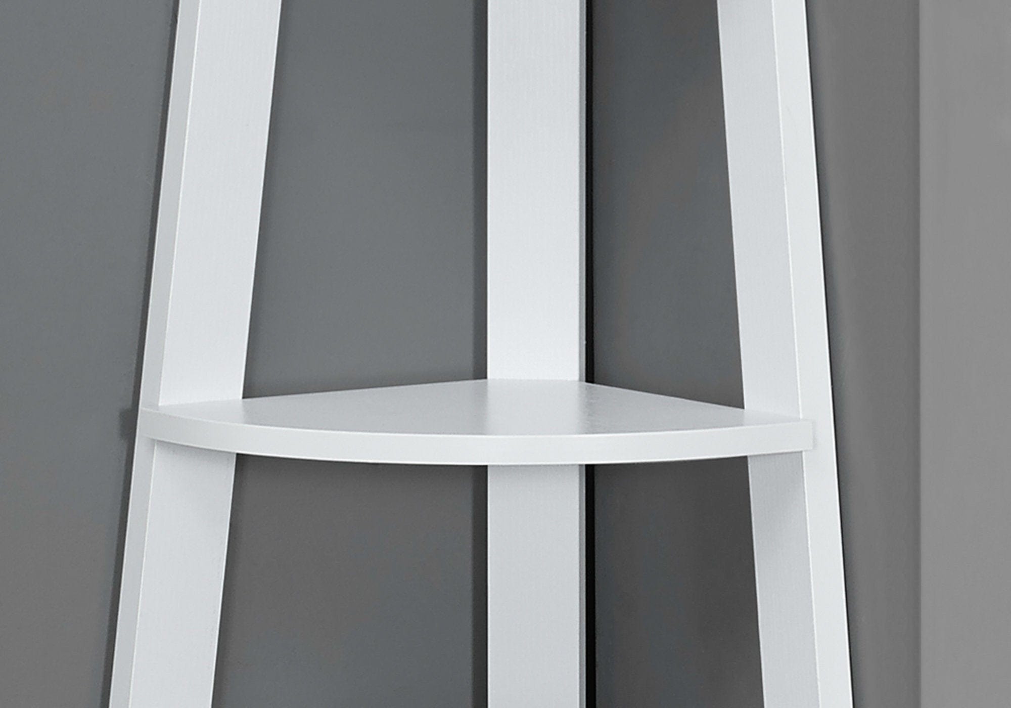 71" White Wood Corner Bookcase - Homeroots - Flyclothing LLC