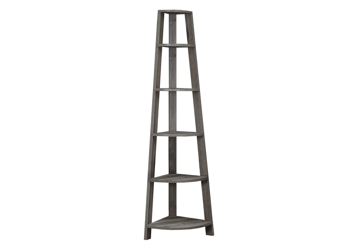 71" Taupe Wood Corner Bookcase - Homeroots - Flyclothing LLC