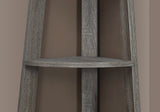71" Taupe Wood Corner Bookcase - Homeroots