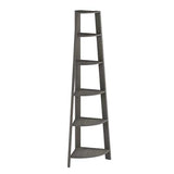 71" Taupe Wood Corner Bookcase - Homeroots - Flyclothing LLC