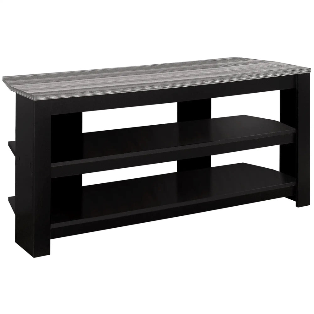 42" Black and Gray Open Shelving TV Stand - Homeroots