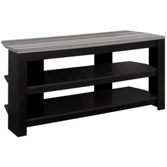 42" Black and Gray Open Shelving TV Stand