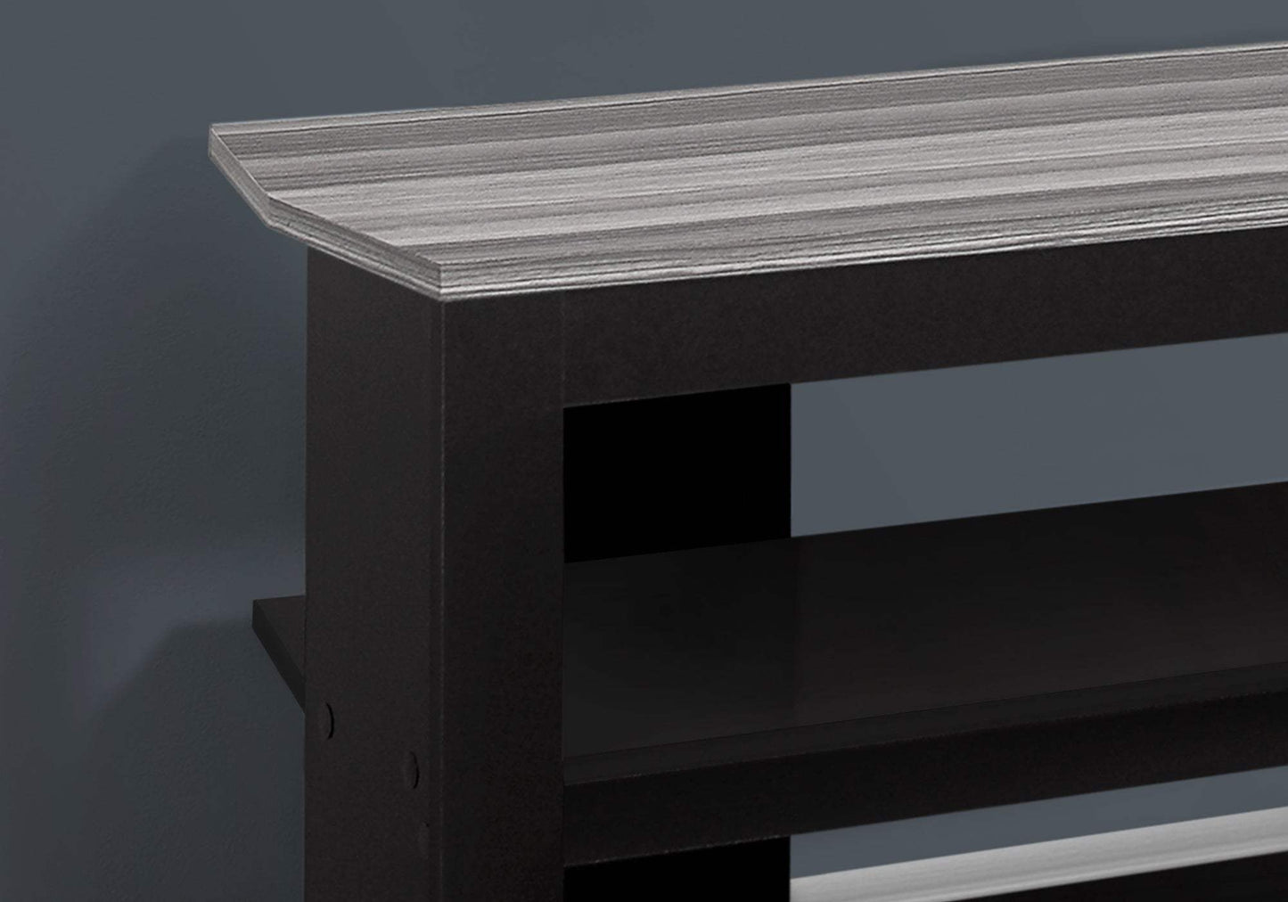 42" Black and Gray Open Shelving TV Stand - Homeroots - Flyclothing LLC