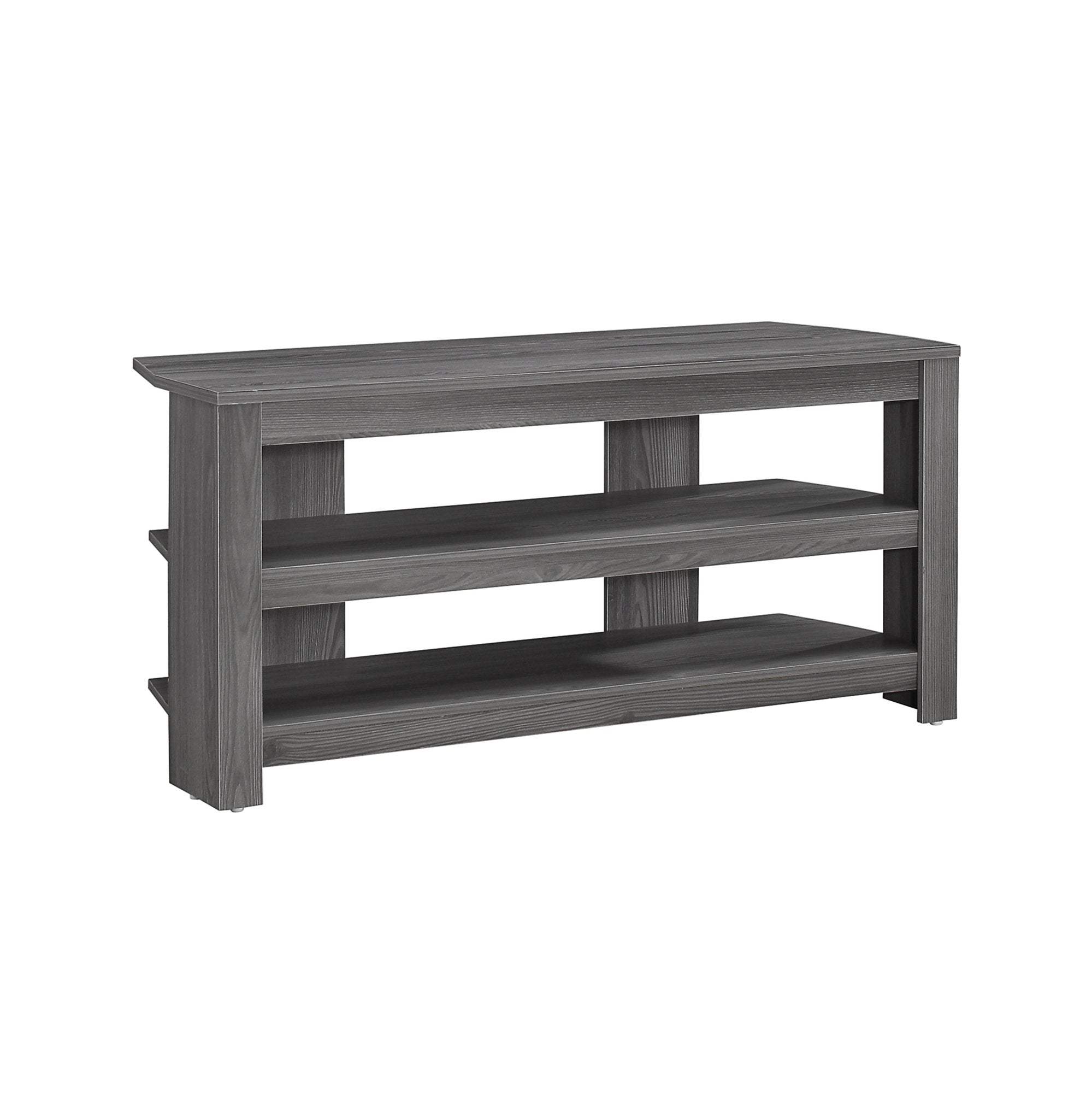 42" Ash Gray Open Shelving TV Stand - Homeroots - Flyclothing LLC