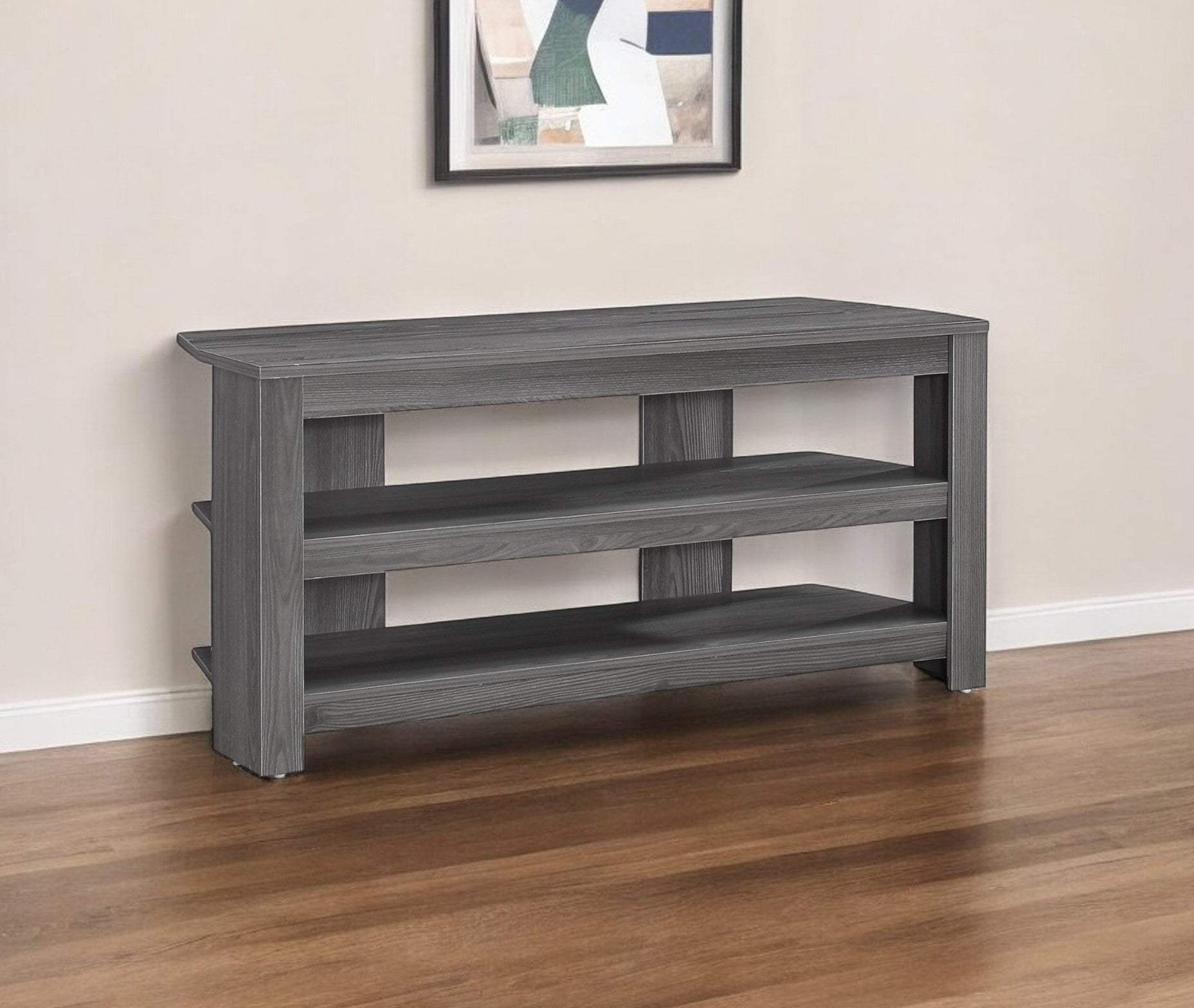 42" Ash Gray Open Shelving TV Stand - Homeroots - Flyclothing LLC