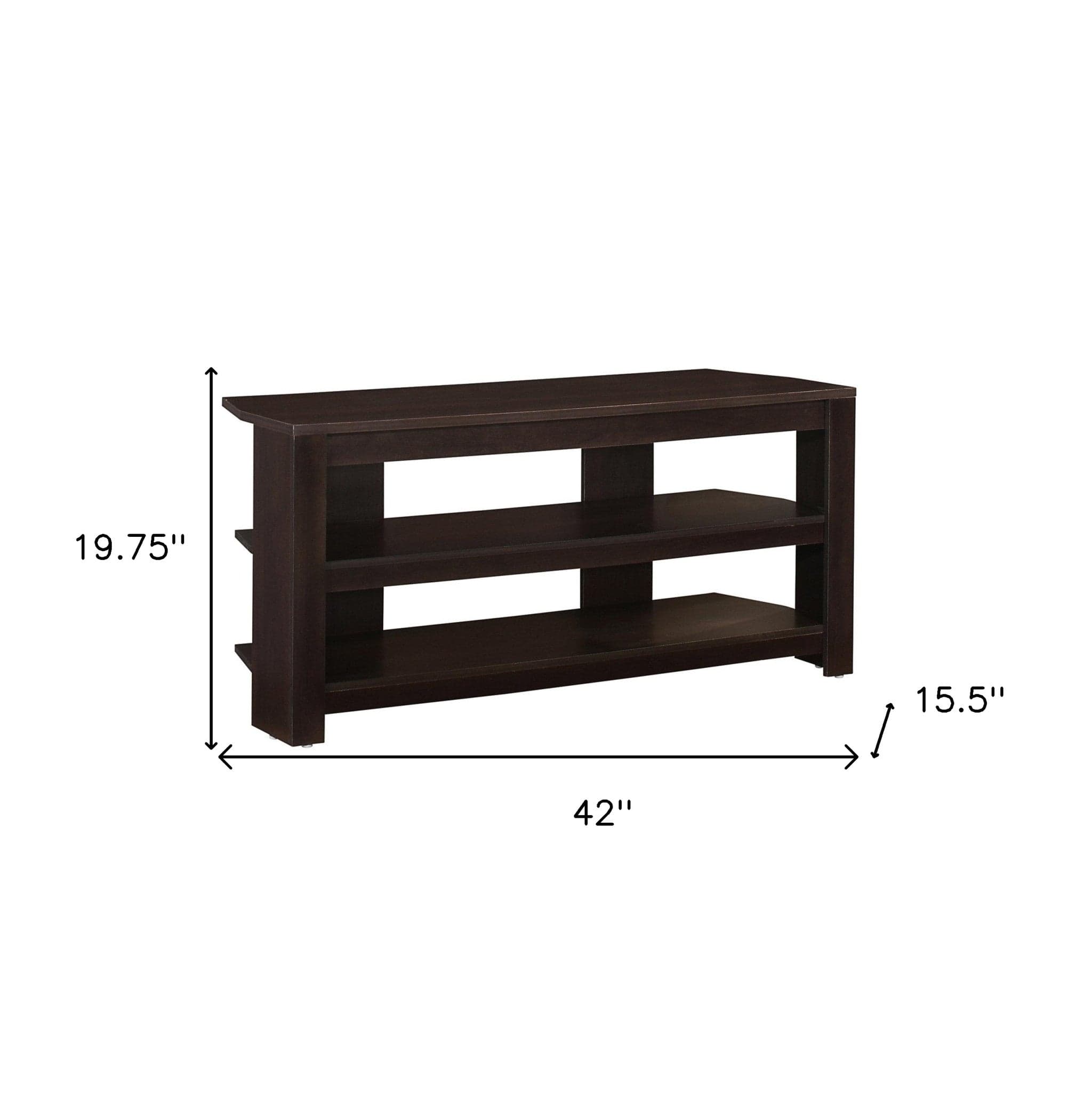42" Dark Brown Open shelving TV Stand