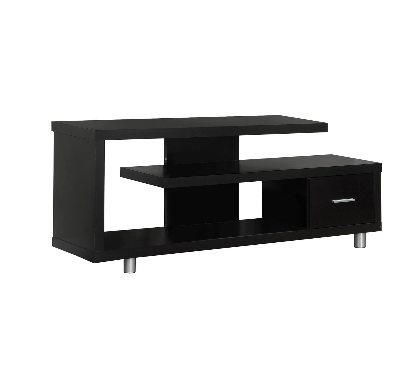 60" Dark Brown Cabinet Enclosed Storage TV Stand - Homeroots - Flyclothing LLC
