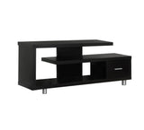 60" Dark Brown Cabinet Enclosed Storage TV Stand - Homeroots - Flyclothing LLC