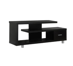60" Dark Brown Cabinet Enclosed Storage TV Stand - Homeroots