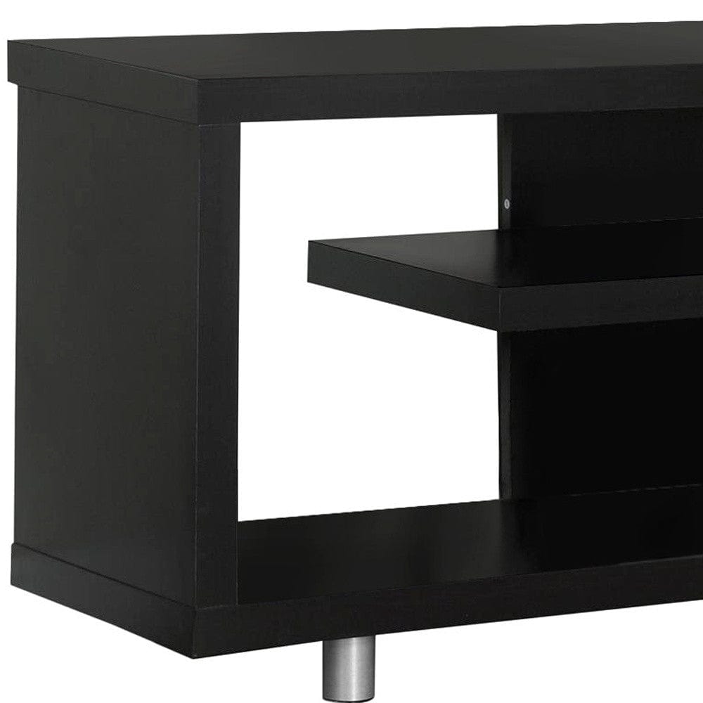 60" Dark Brown Cabinet Enclosed Storage TV Stand - Homeroots - Flyclothing LLC