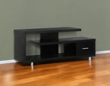 60" Dark Brown Cabinet Enclosed Storage TV Stand - Homeroots - Flyclothing LLC