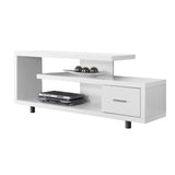 60" White Open Shelving TV Stand - Homeroots