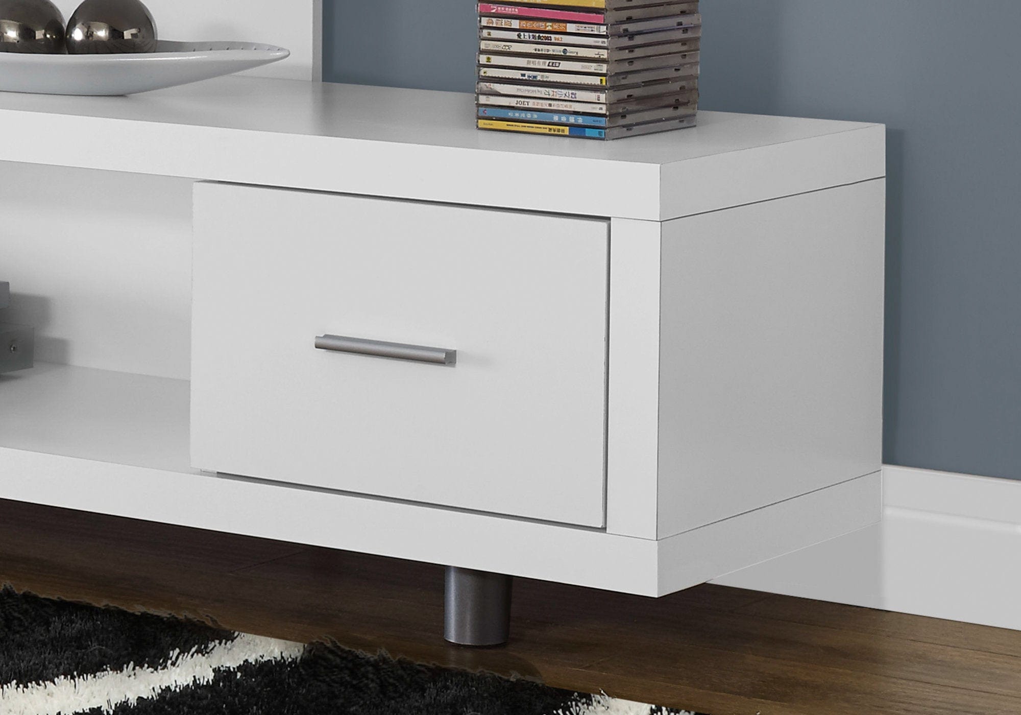 60" White Open Shelving TV Stand - Homeroots