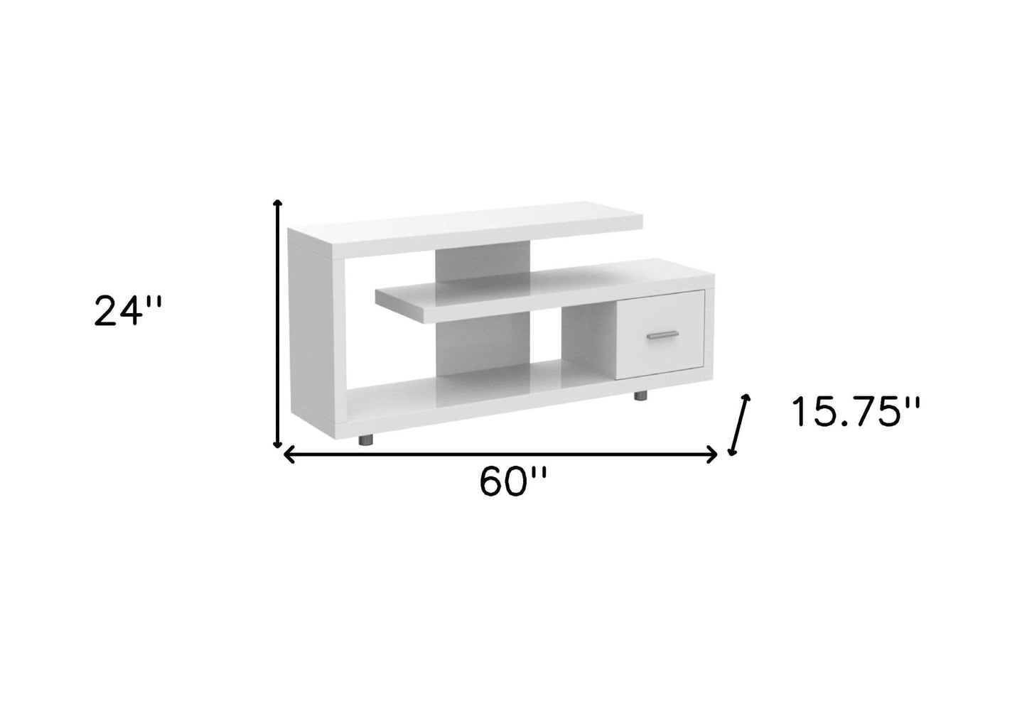 60" White Open Shelving TV Stand - Homeroots - Flyclothing LLC