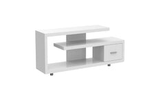 60" White Open Shelving TV Stand - Homeroots