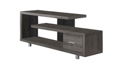 60" Deep Taupe Open Shelving Entertainment Center - Homeroots