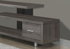 60" Deep Taupe Open Shelving Entertainment Center - Homeroots