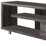 60" Deep Taupe Open Shelving Entertainment Center - Homeroots