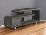 60" Deep Taupe Open Shelving Entertainment Center - Homeroots