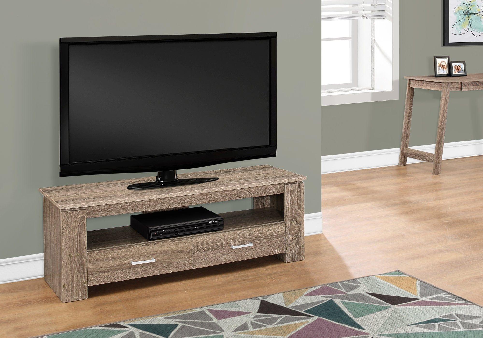 47" Deep Taupe Open Shelving TV Stand - Homeroots