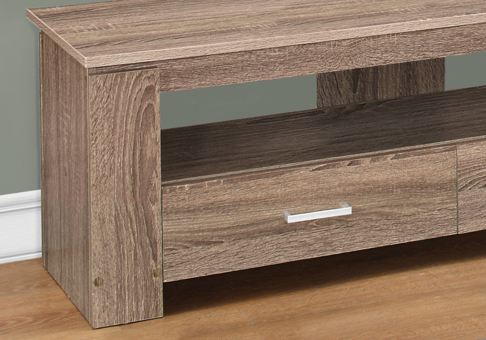 47" Deep Taupe Open Shelving TV Stand - Homeroots