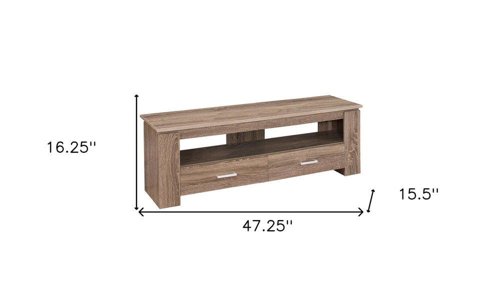 47" Deep Taupe Open Shelving TV Stand - Homeroots - Flyclothing LLC