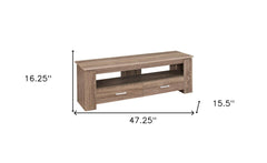 47" Deep Taupe Open Shelving TV Stand - Homeroots