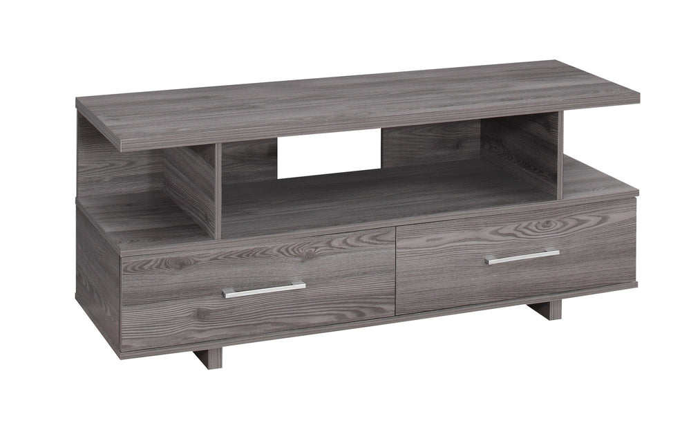 48" Gray Open Shelving Entertainment Center - Homeroots