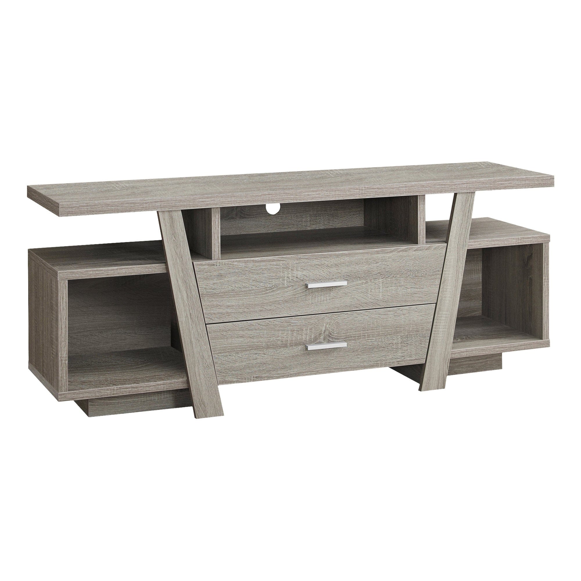 60" Deep Taupe Open Shelving TV Stand - Homeroots