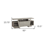 60" Deep Taupe Open Shelving TV Stand - Homeroots - Flyclothing LLC