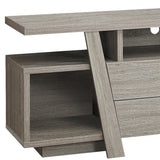60" Deep Taupe Open Shelving TV Stand - Homeroots